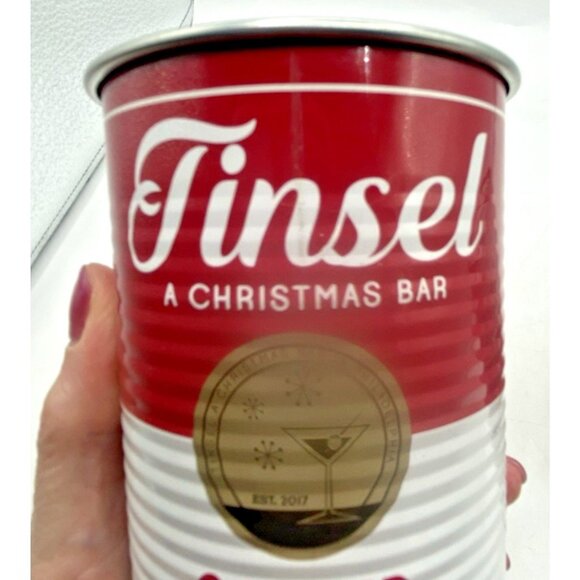 Christmas Barware Tumblers Tinsel Philadelphia Bar Metal Cups Lot of 2 HTF - Picture 10 of 15